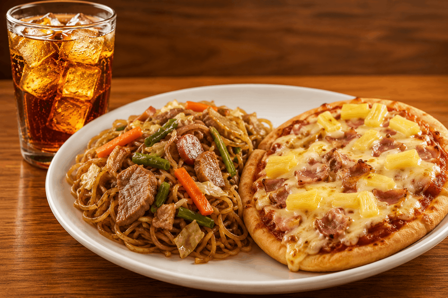 Pancit Guisado with Solo Pizza